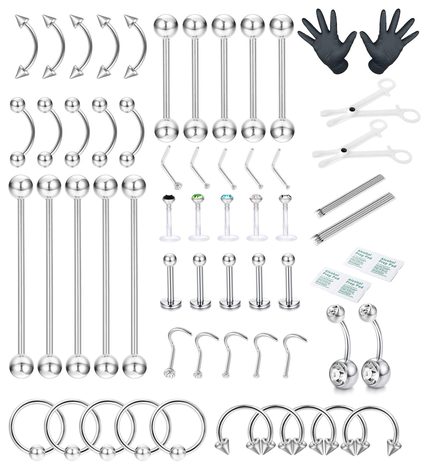 Professional Piercing Kit Stainless Steel 14G 16G