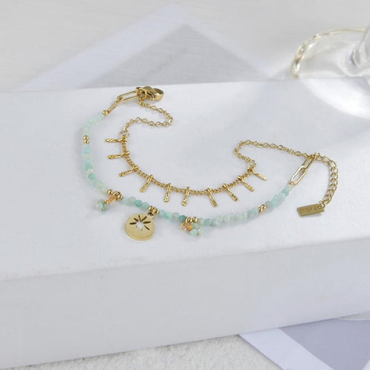 Bohemian Double Tassel Bracelet With Hollow Stars