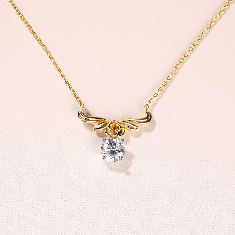 Vintage Flower Round Cut Sterling Silver Necklace-JE-Juri Elle