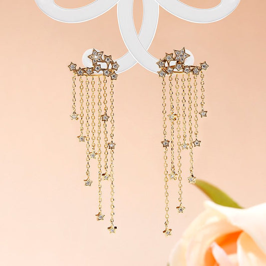 Tassel Star Sterling Silver Ear Jackets-JE-Juri Elle