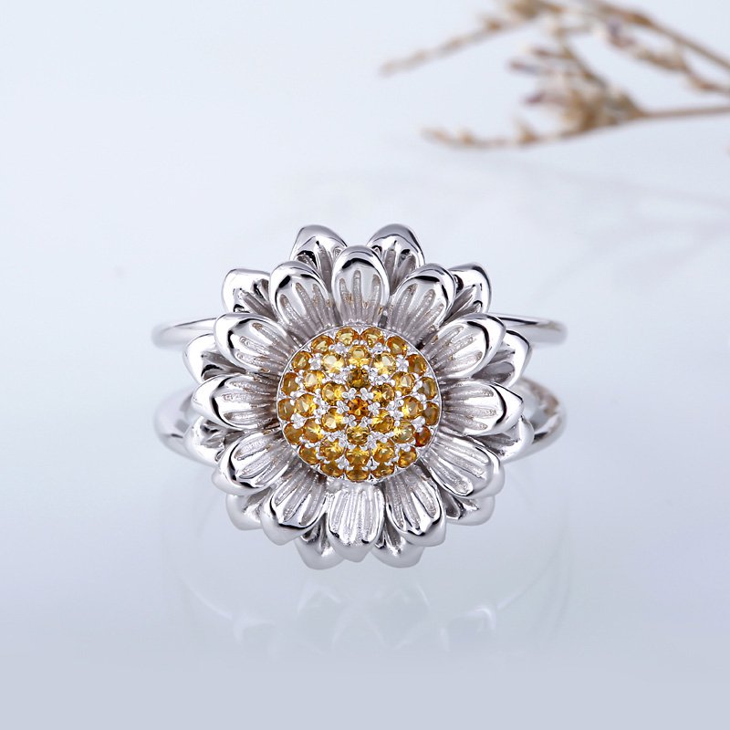 Sunflower Sterling Silver Ring-JE-Juri Elle