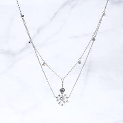 Layered Dandelion Sterling Silver Necklace-JE-Juri Elle