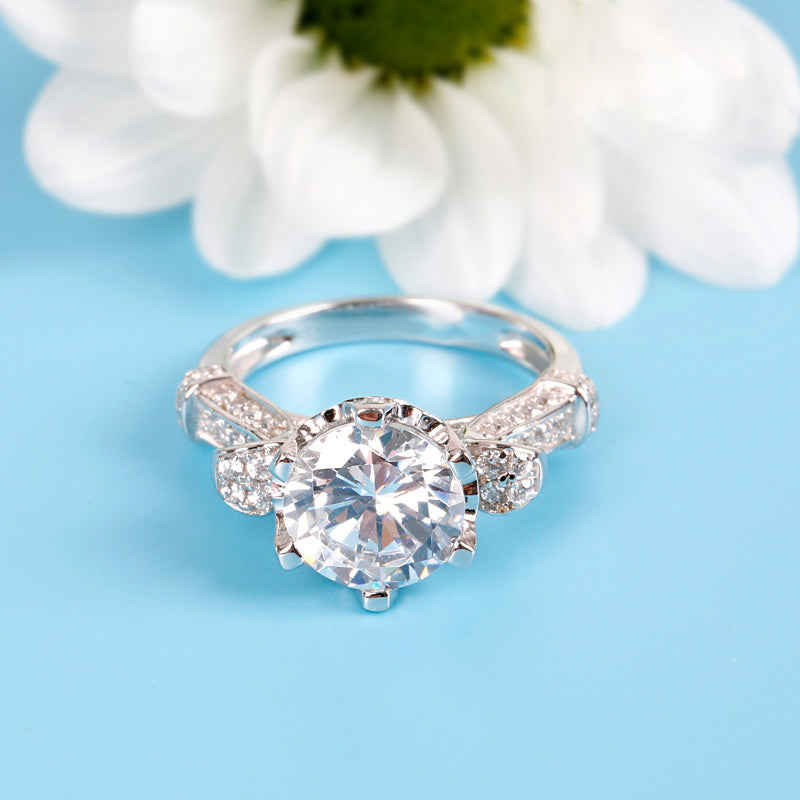 Classic Round Cut Sterling Silver Ring-JE-Juri Elle