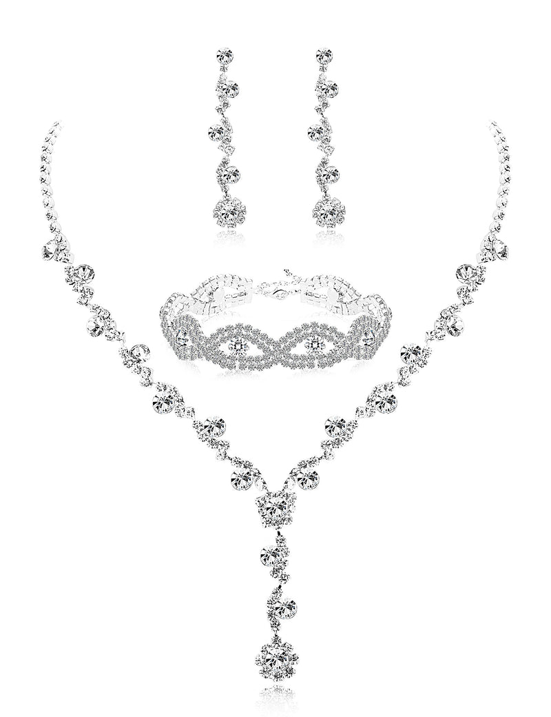 Rhinestone Bridesmaid Jewelry Sets for Women with Rhinestone Bracelet