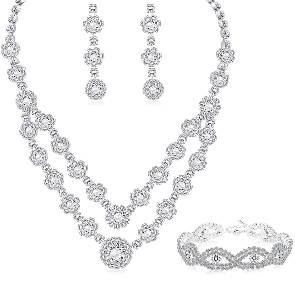 Silver Tone Bridal Pixie Name Ring Bridal Jewelry Set
