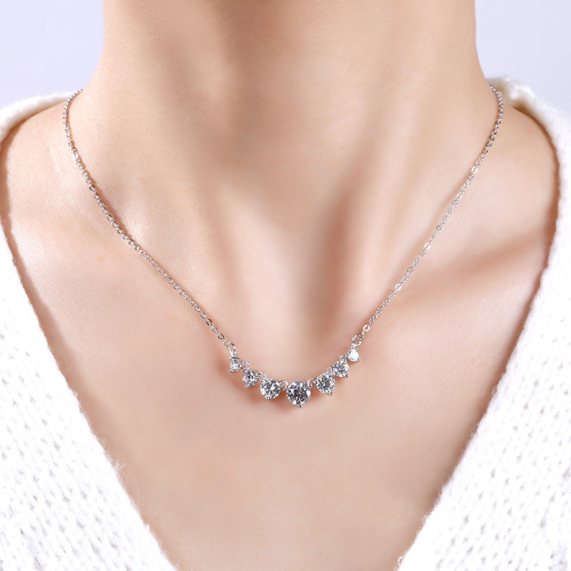 Classic Round Cut Stone Pendant Sterling Silver Necklace-JE-Juri Elle