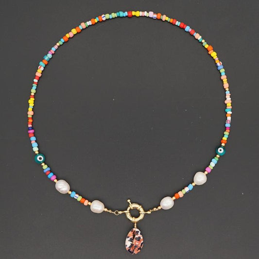 Bohemian Natural Pearl Shell Color Necklace