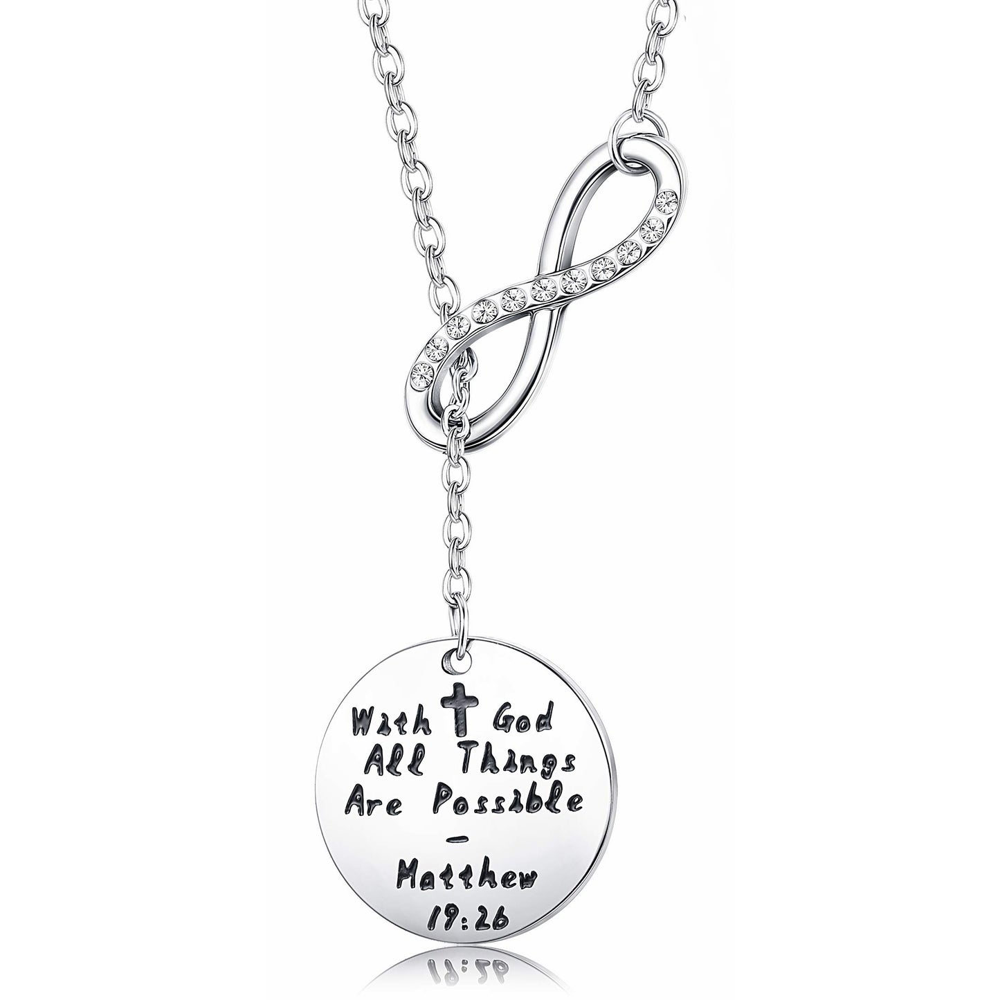 Stainless Steel Cross Necklace Infinity Necklace Religious Necklace Jewelry Inspirational Gift Chain Necklace for Women Men