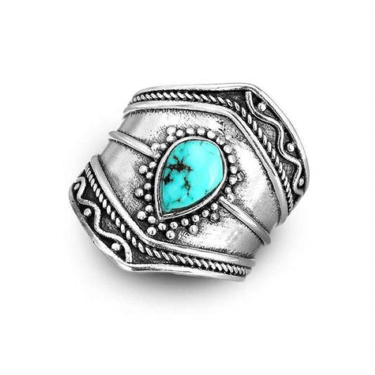 Bohemian Wind Turquoise Irregular Ring