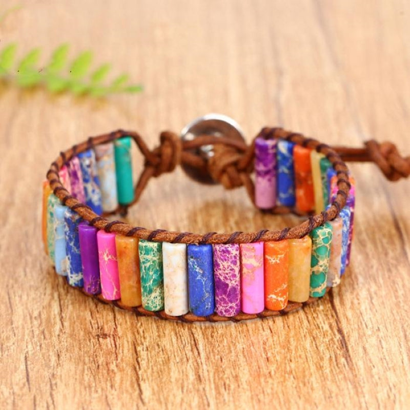 Bohemian Hand-woven Colorful Stone Bracelet