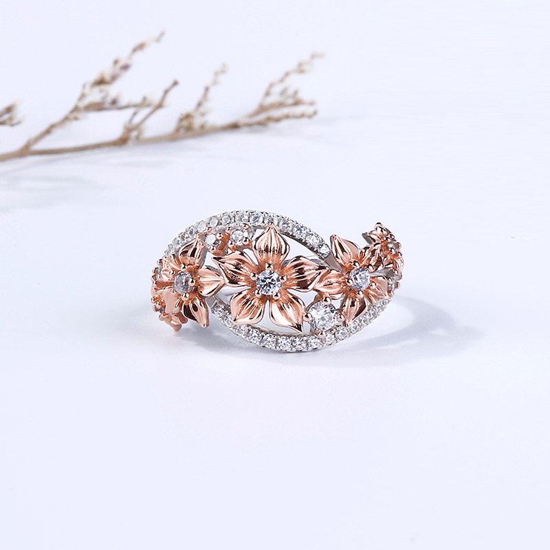 Floral Sterling Silver Women's Band-JE-Juri Elle