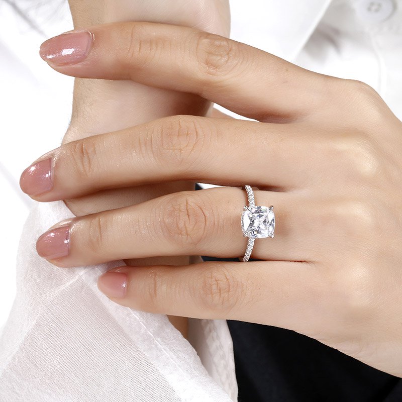 Classic Cushion Cut Sterling Silver Ring-JE-Juri Elle