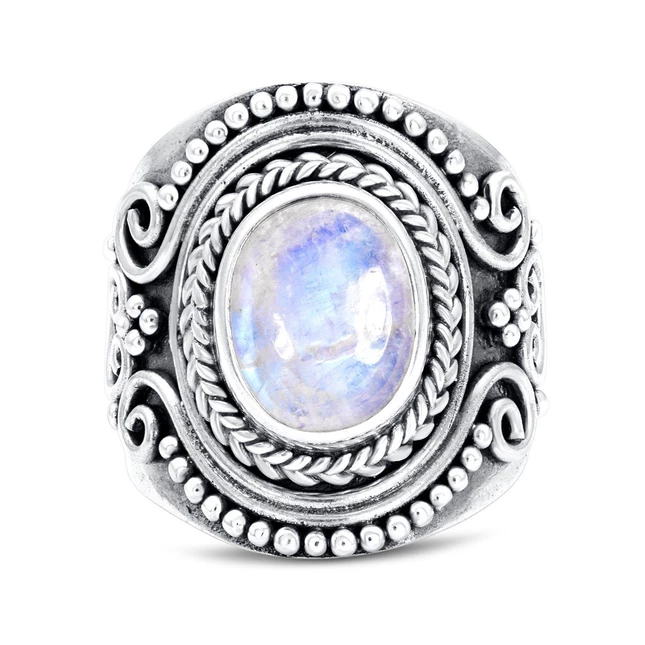 Moonstone Ring - Vintage Signet-MM-Juri Elle