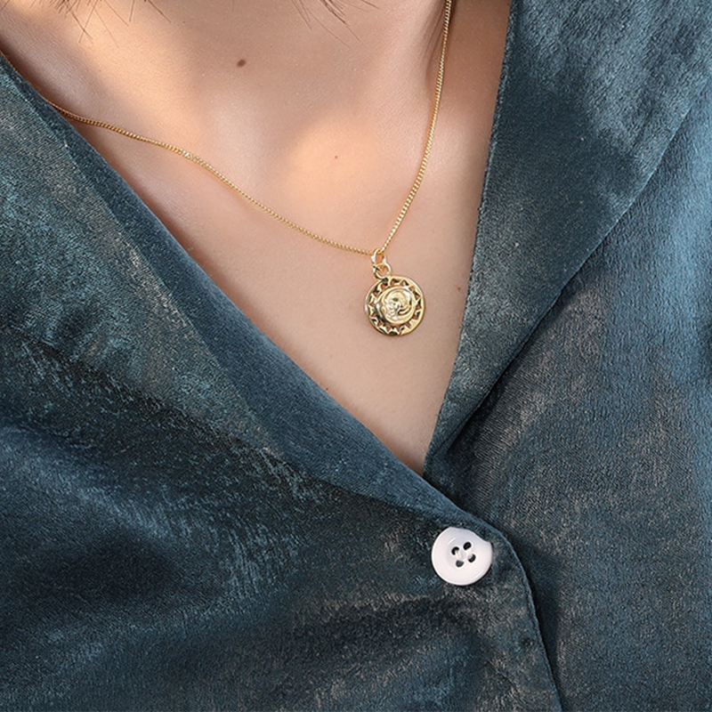 Mysterious Universe Sterling Silver Plated Gold Necklace