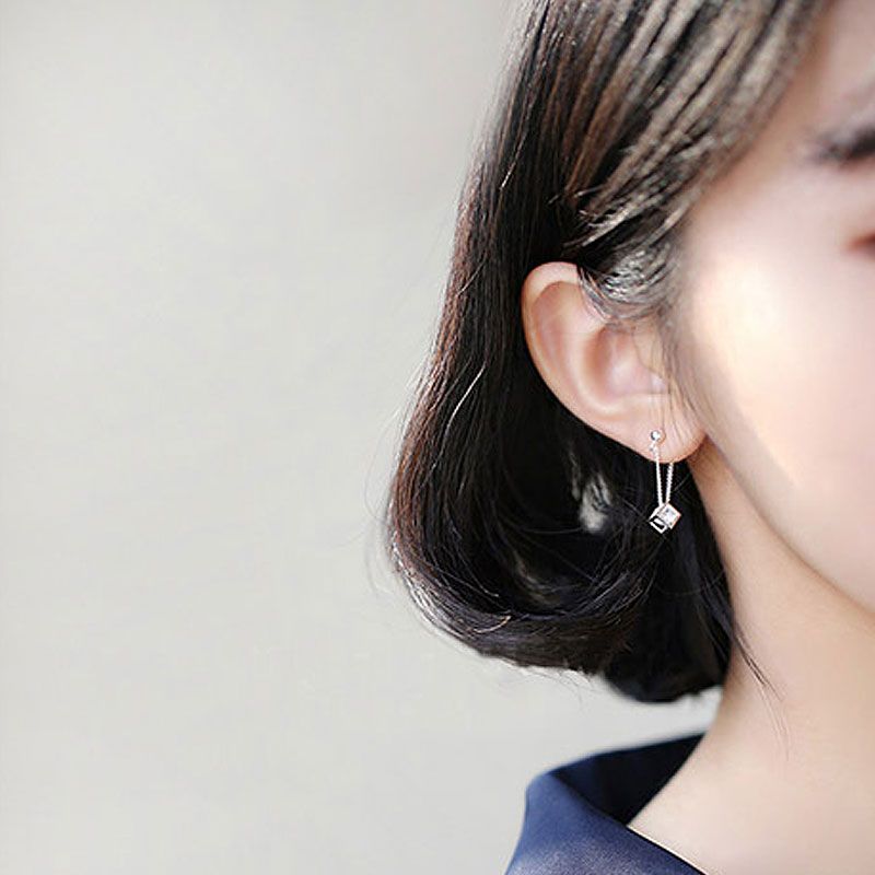 Cubic Sterling Silver Earring Drops-JE-Juri Elle