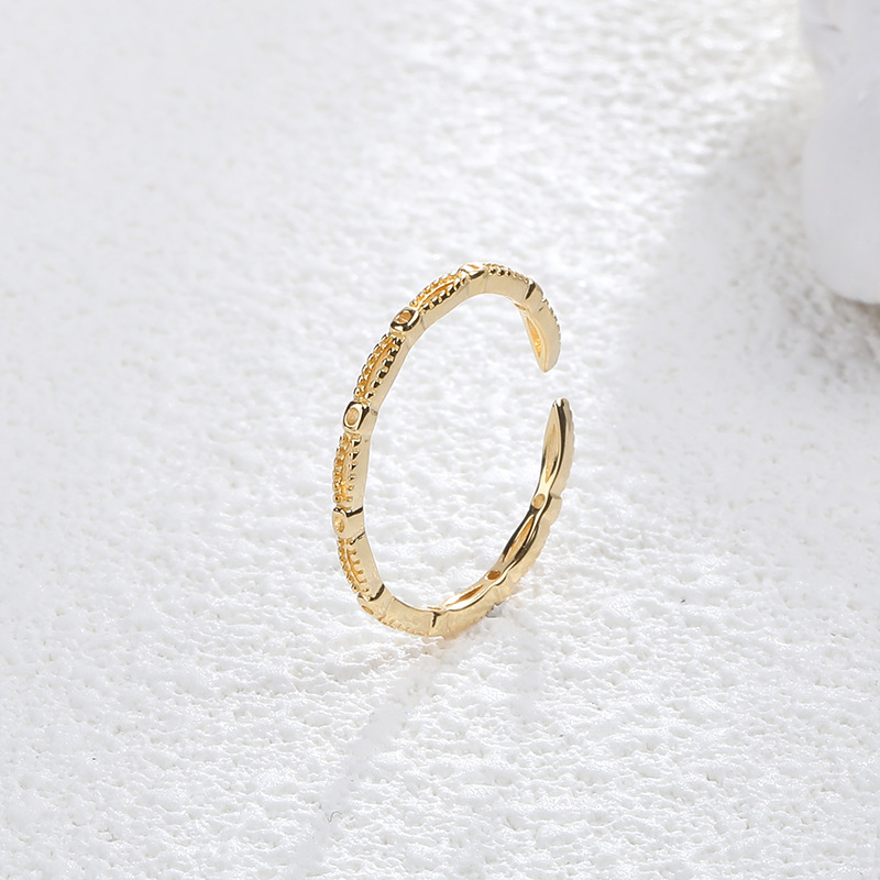 Opening Adjustable Hollow Sterling Silver Plated Gold Ring