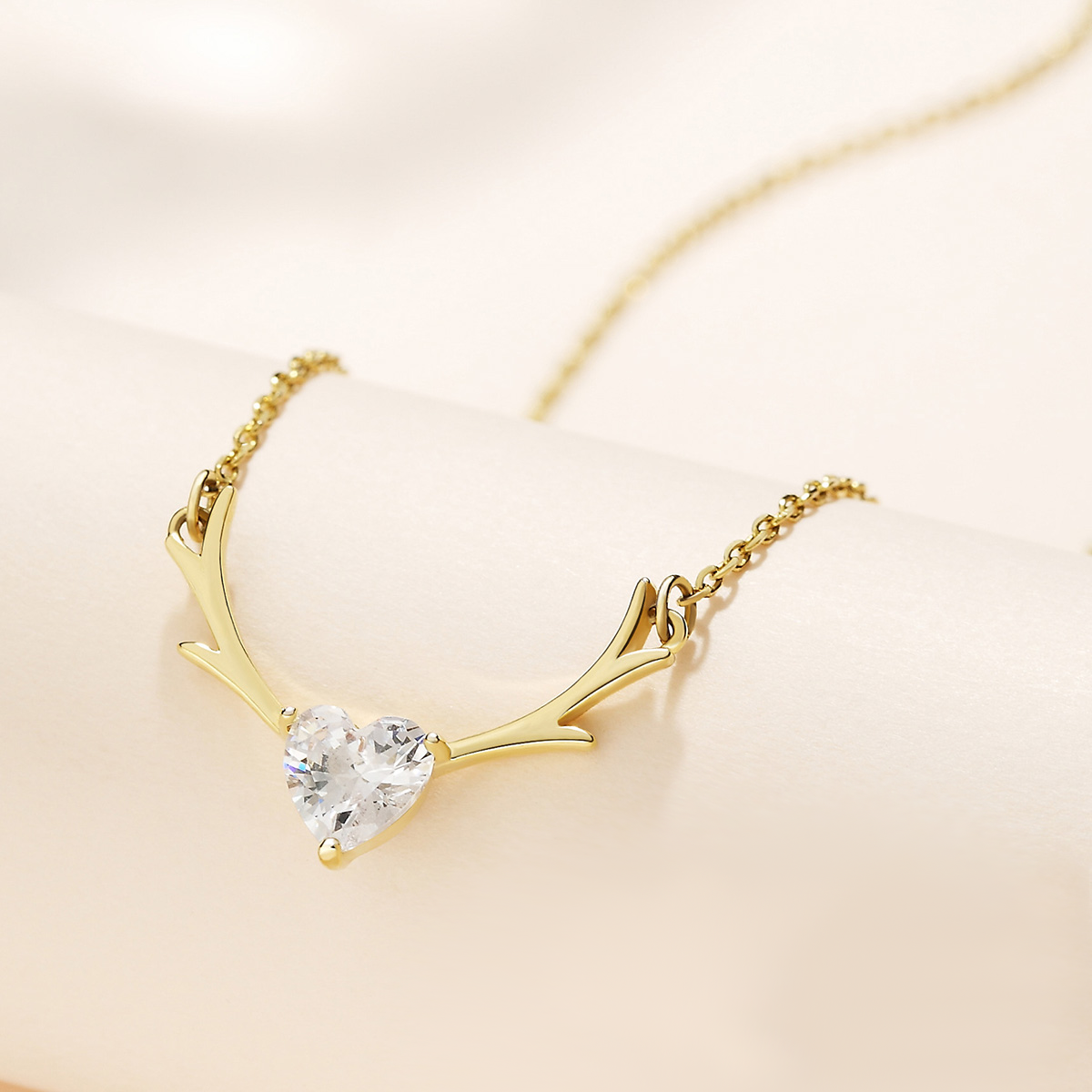 Elk Heart Cut Sterling Silver Necklace