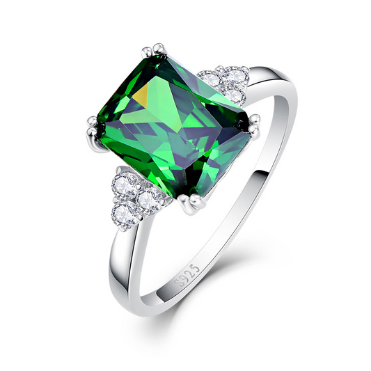 Classic Cushion Cut Sterling Silver Ring-ZX-Juri Elle