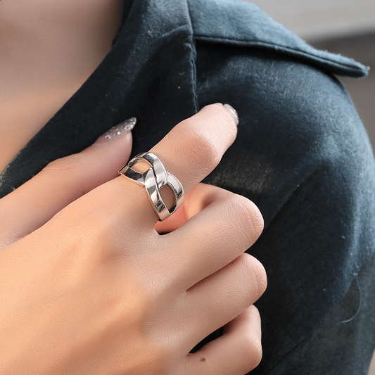Golden Infinity Sterling Silver Plated Gold Ring