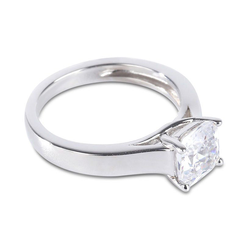 Cushion Cut Sterling Silver Ring-JE-Juri Elle