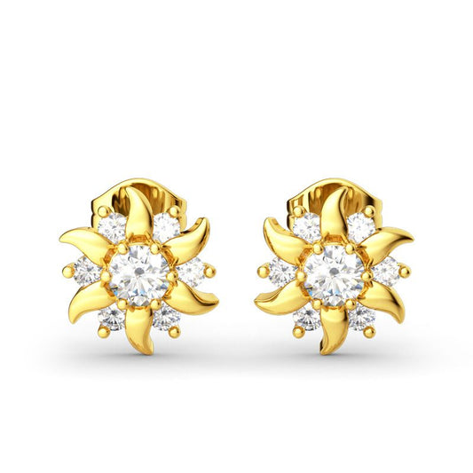 Sunflower Sterling Silver Stud Earrings-JE-Juri Elle