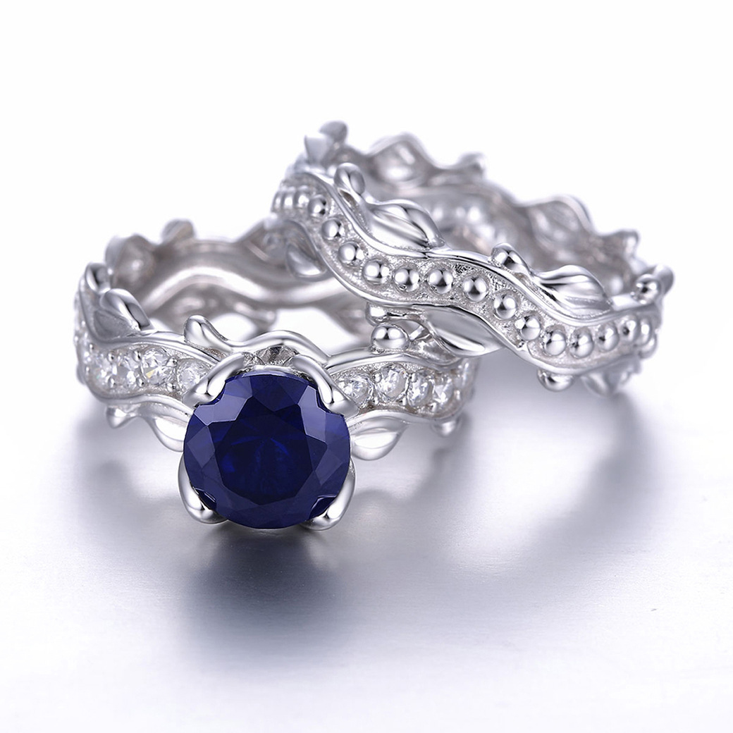 Classic Round Cut Sterling Silver Ring Set-ZX-Juri Elle