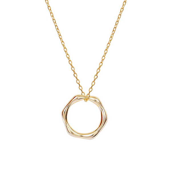 Regular Ring Sterling Silver Plated Gold Necklace