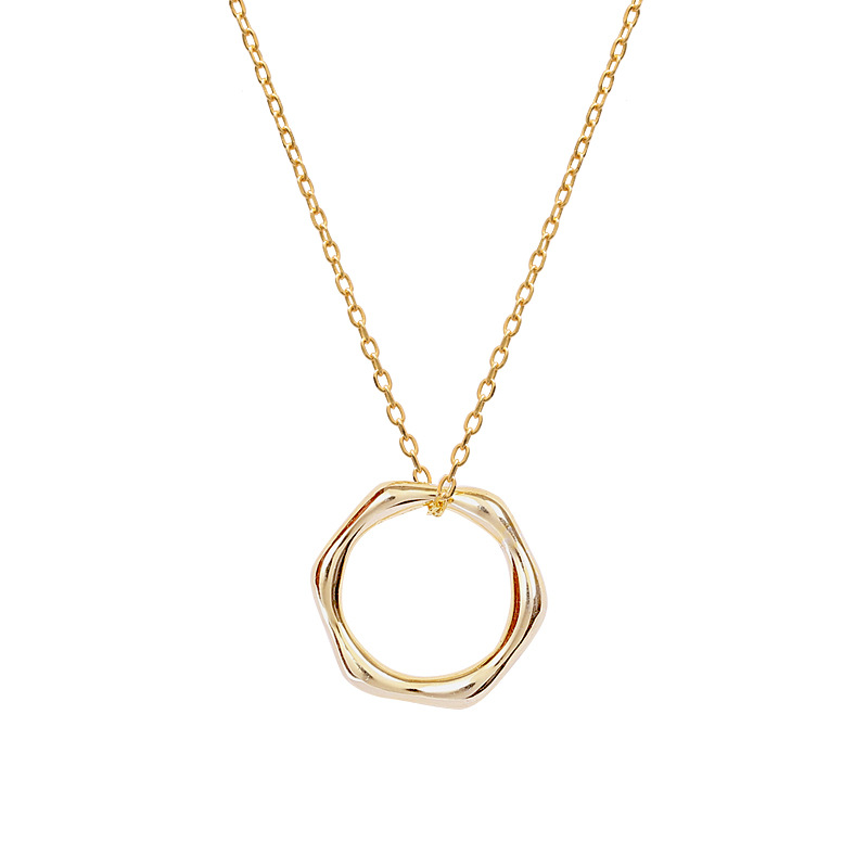 Regular Ring Sterling Silver Plated Gold Necklace