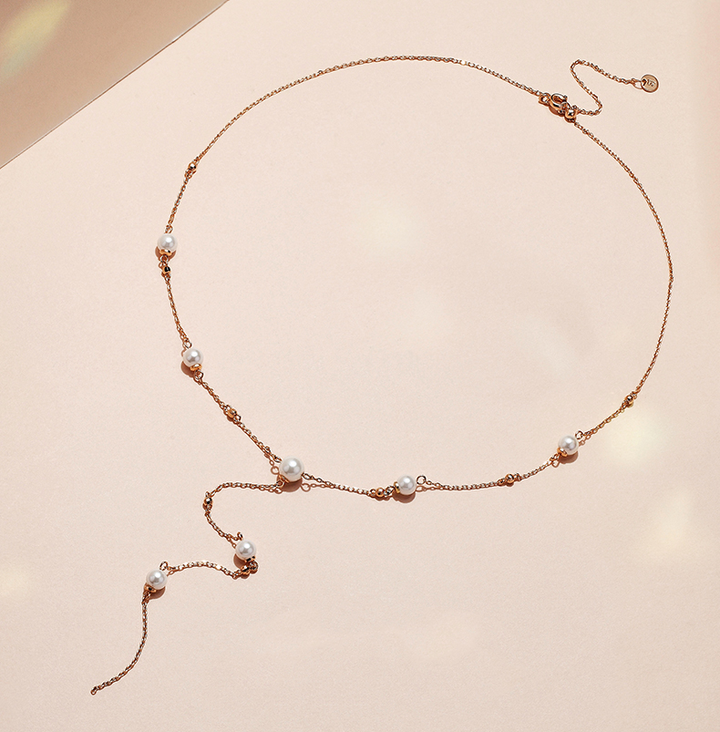 Moonlight Angel Swarovski Pearls Plated 14K Gold Necklace