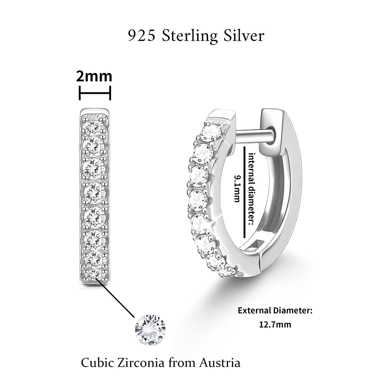 Cubic Zirconias Huggies Earrings for Women