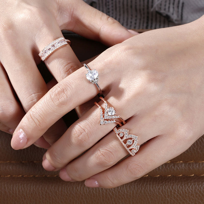 Milgrain Crown Sterling Silver Ring-JE-Juri Elle