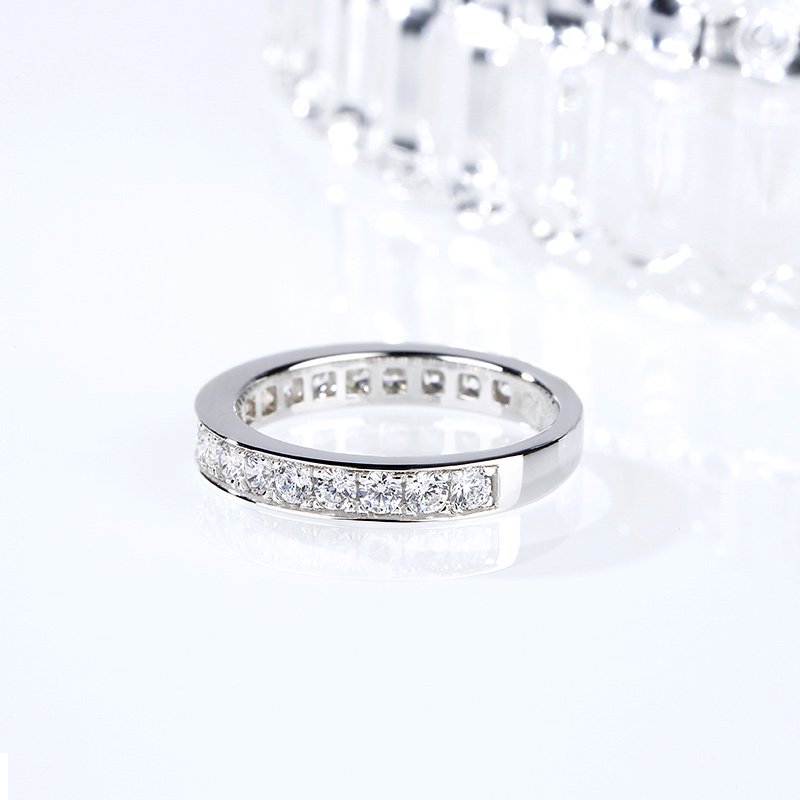 Simple Channel Set Sterling Silver Women's Band-JE-Juri Elle