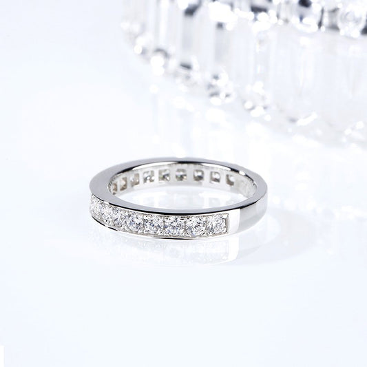 Simple Channel Set Sterling Silver Women's Band-JE-Juri Elle