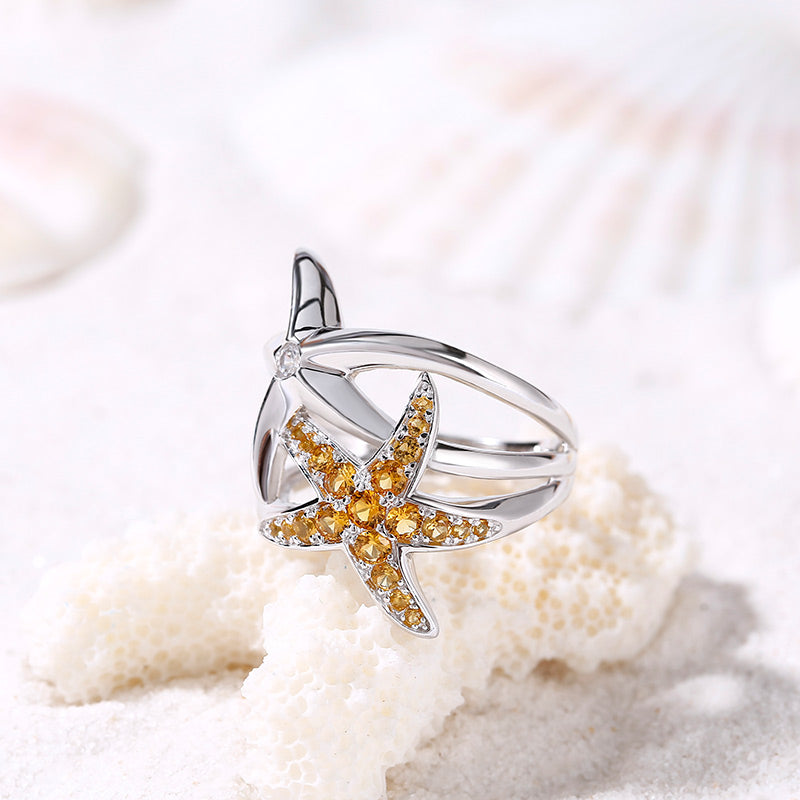 Starfish Sterling Silver Ring-JE-Juri Elle