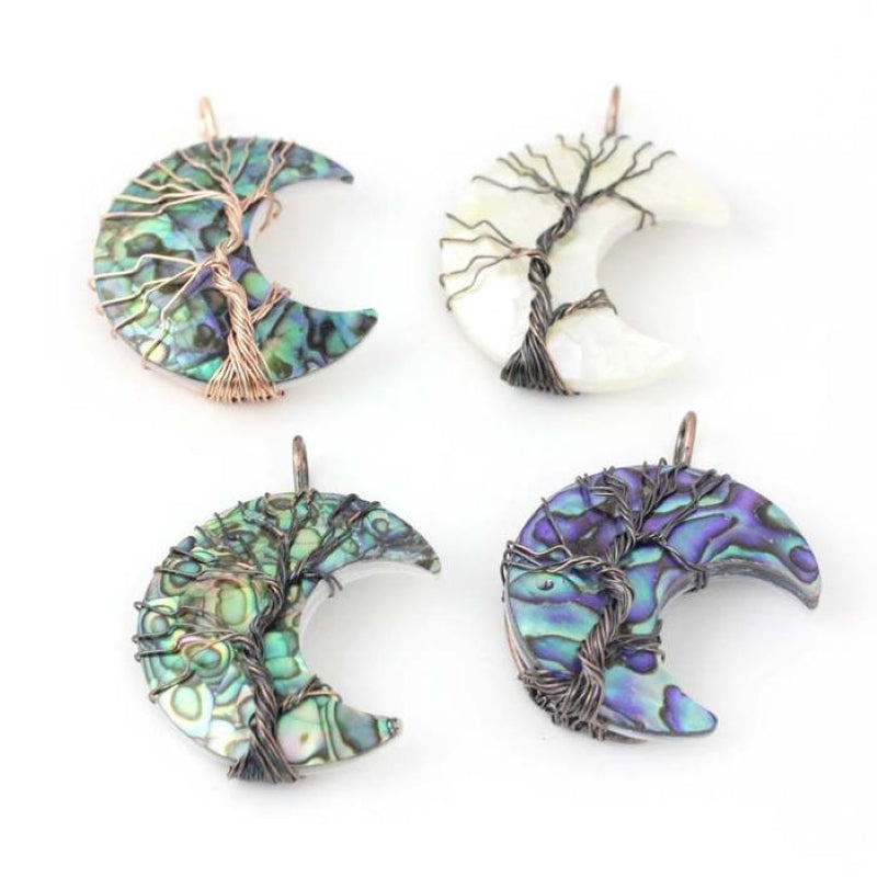 Bohemian Natural Shell Tree Of Life Necklace