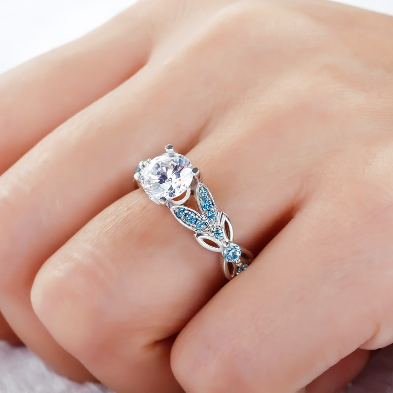 Butterfly Round Cut Sterling Silver Ring-JE-Juri Elle