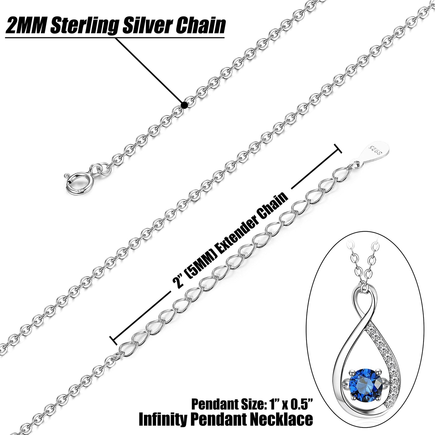 Sterling Silver Infinity Necklace for Women