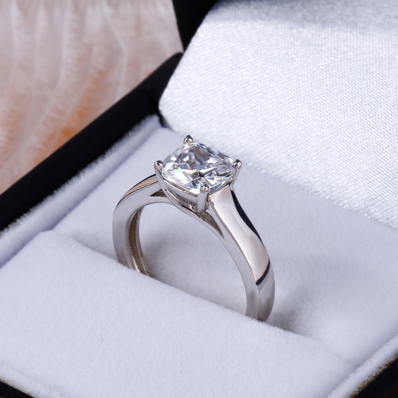 Cushion Cut Sterling Silver Ring-JE-Juri Elle