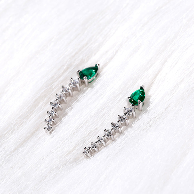 Royal Emerald Green Climber Earrings-JE-Juri Elle