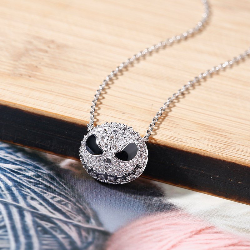 "Pumpkin King" "Jack Skull"Sterling Silver Skull Necklace-JE-Juri Elle