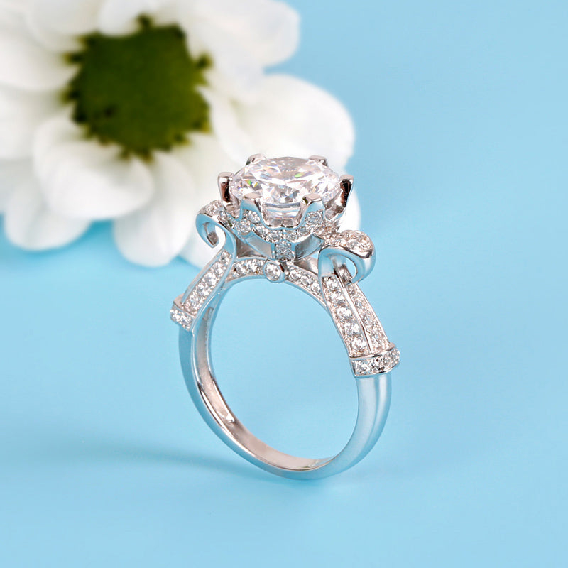Classic Round Cut Sterling Silver Ring-JE-Juri Elle