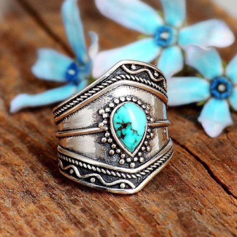 Bague Irrégulière Turquoise Vent de Bohême