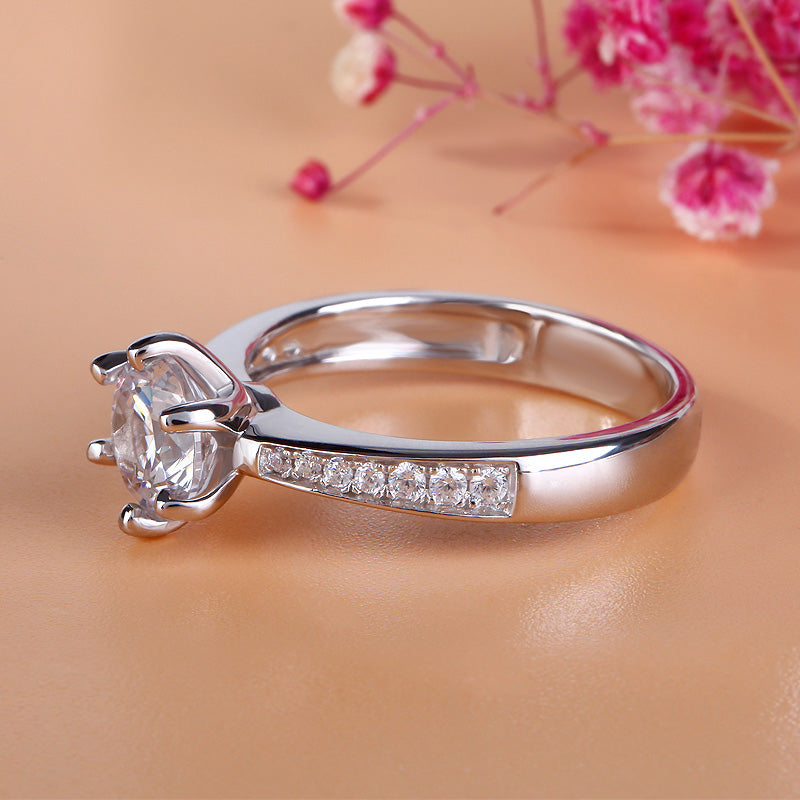 Classic Round Cut Sterling Silver Ring-JE-Juri Elle