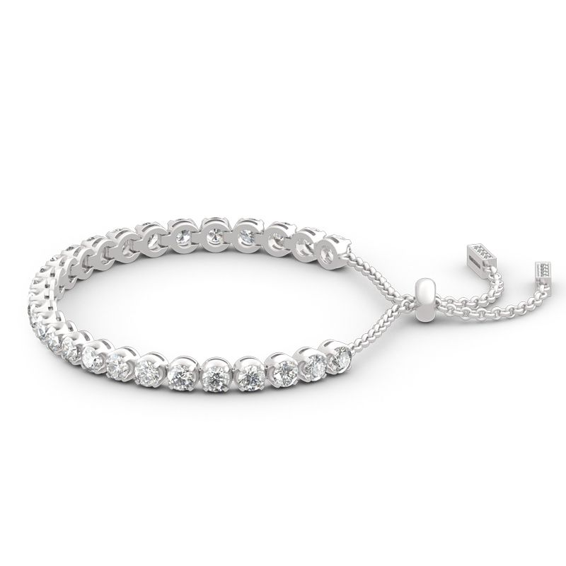 Classic Round Cut Sterling Silver Bolo Tennis Bracelet-JE-Juri Elle