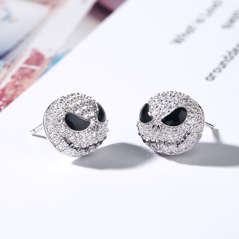 "Pumpkin King" "Jack Skull" Sterling Silver Skull Earrings-JE-Juri Elle