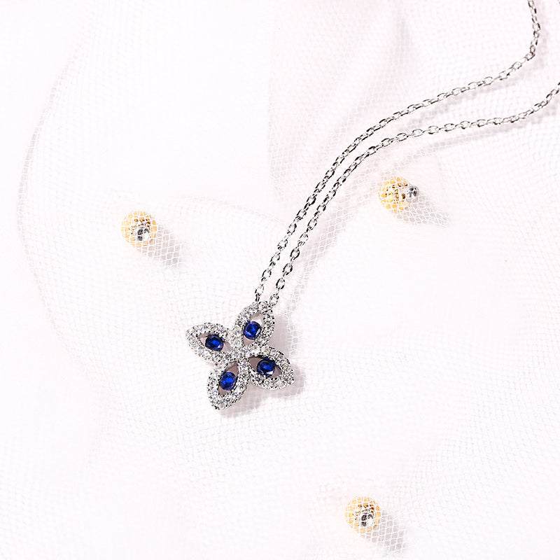 Lucky Flower Sterling Silver Necklace-JE-Juri Elle
