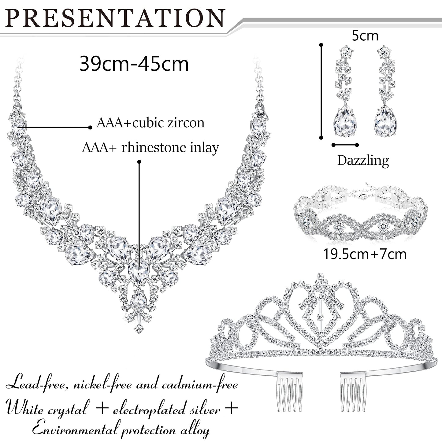 Rhinestone Bridal Jewelry Sets for Women