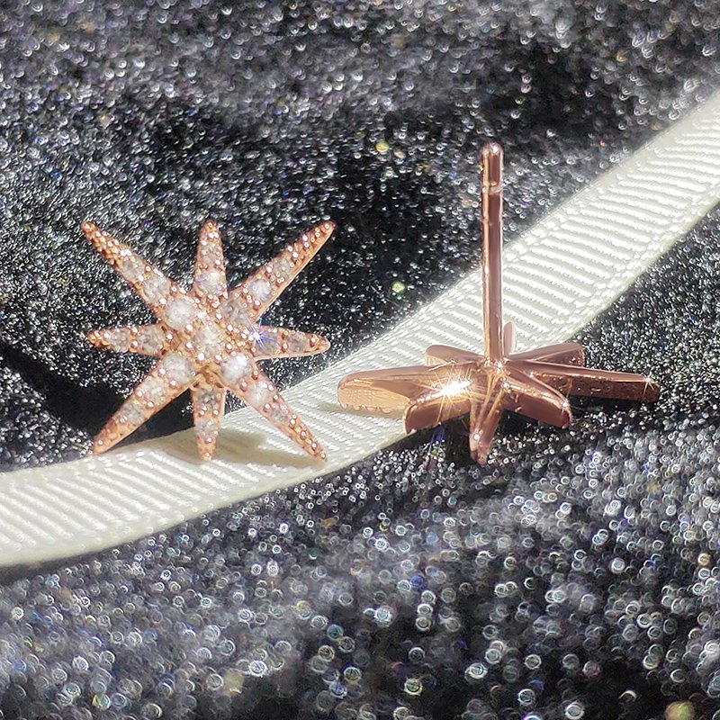 Star Sterling Silver Stud Earrings-JE-Juri Elle