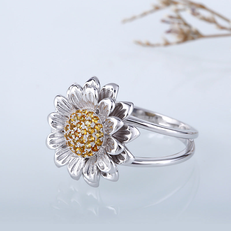 Sunflower Sterling Silver Ring-JE-Juri Elle