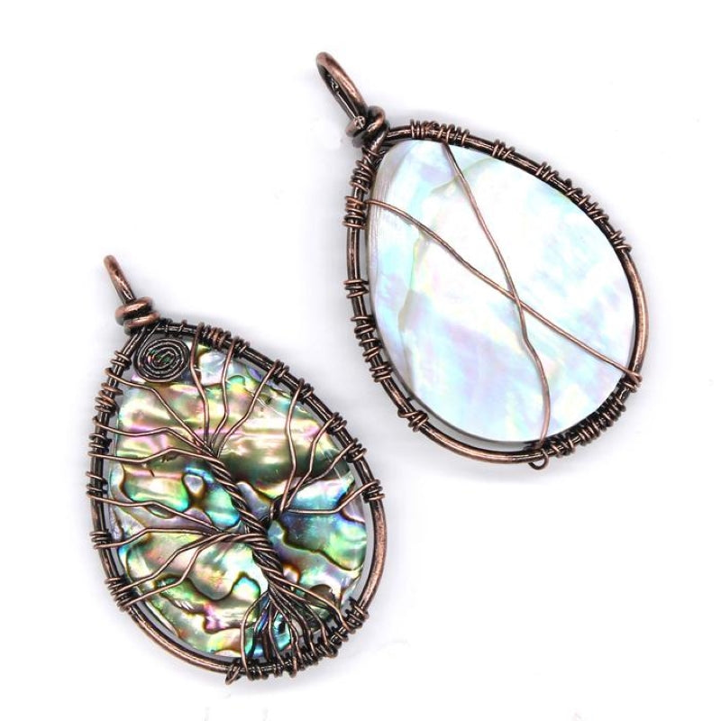 Bohemian Natural Shell Tree Of Life Necklace